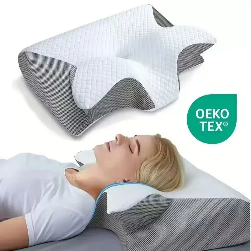 New Horn Butterfly Pillow Neck Pillow Sleeping Pillow Slow Rebound Memory Pillow Cervical Spine Pillow Pillow Core