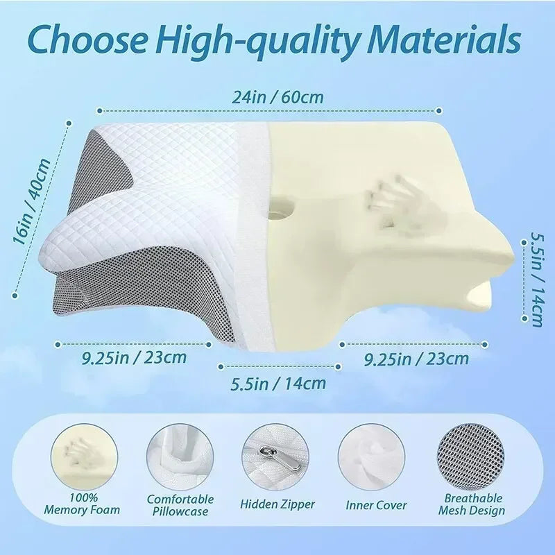 New Horn Butterfly Pillow Neck Pillow Sleeping Pillow Slow Rebound Memory Pillow Cervical Spine Pillow Pillow Core